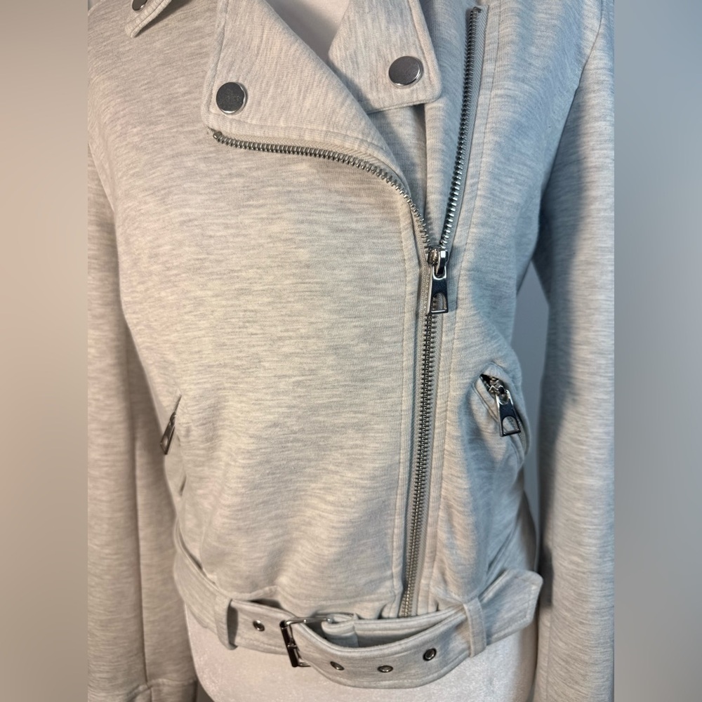 Zara Light Gray Leather Jacket